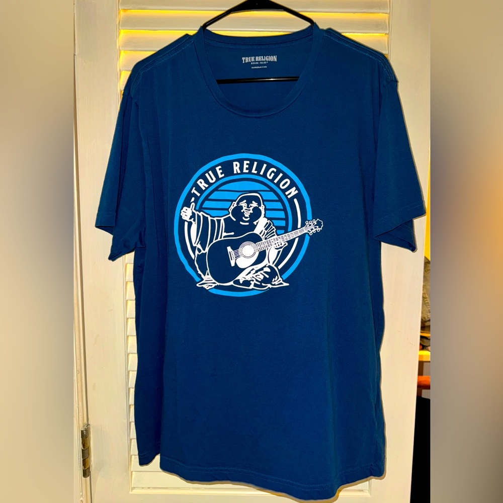 True Religion Blue Buddha Graphic Tee 2XL
